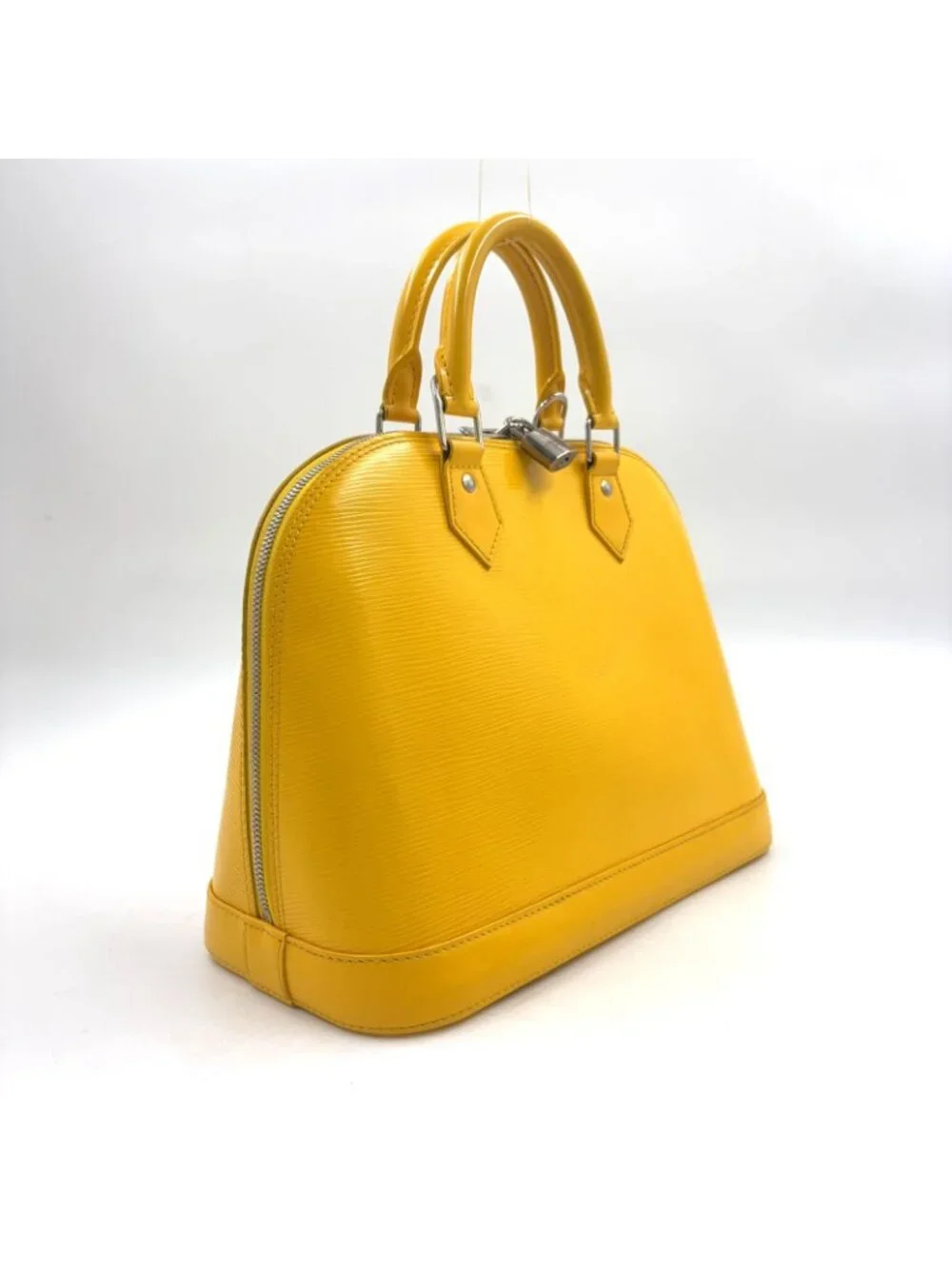 Louis Vuitton Alma PM Epi Citron Leather Yellow Handbag Silver